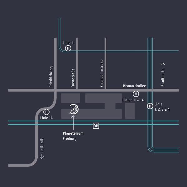 Lageplan Planetarium Freiburg